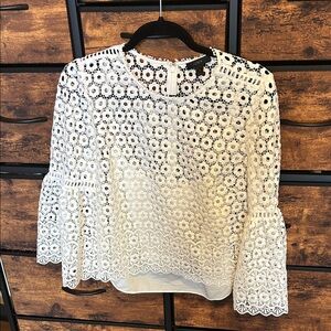 J. Crew White Lace Blouse